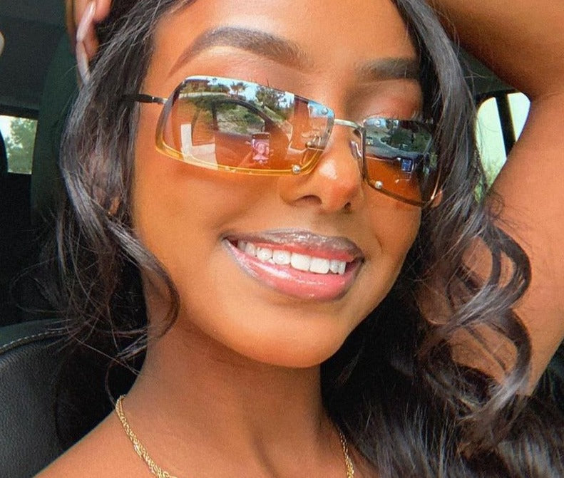 Calanovella Rectangle Sunglasses Designer Retro Cool Punk Sun Glasses UV400