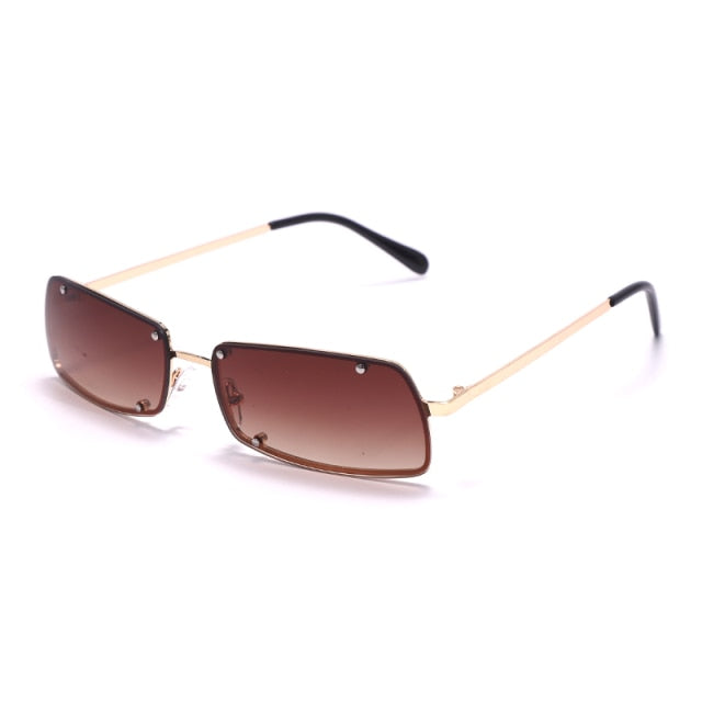 Calanovella Rectangle Sunglasses Designer Retro Cool Punk Sun Glasses UV400