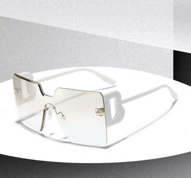 Calanovella Black Square Sunglasses Women Big Frame Fashion Retro