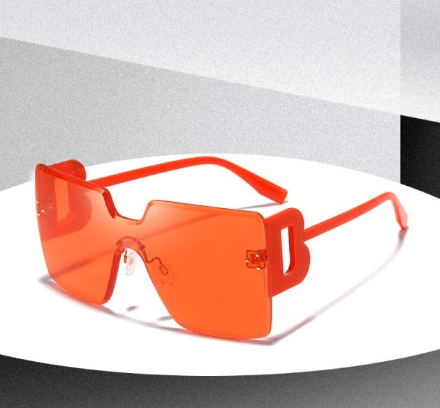 Calanovella Black Square Sunglasses Women Big Frame Fashion Retro