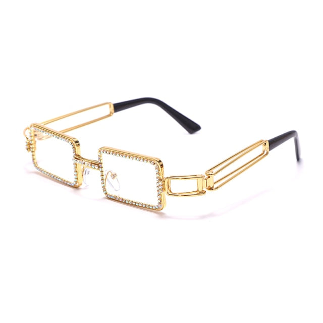 Calanovella Rectangle Diamond Sunglasses Rhinestone Vintage Sunglasses