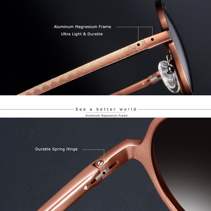 Calanovella Retro Round Sunglasses Men Women Polarized Luxury Brand