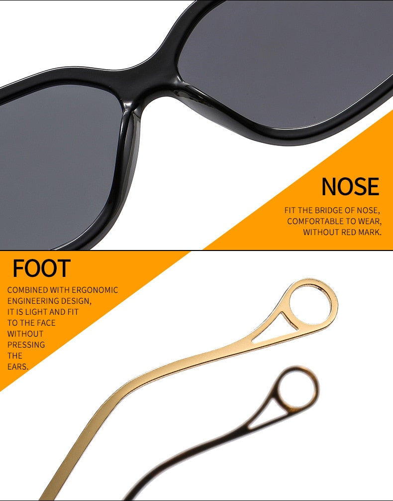 Calanovella Big Square Rectangle Sunglasses UV400