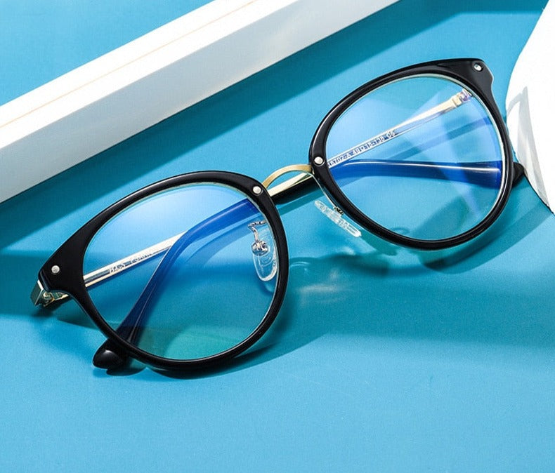 Calanovella Classic Anti Blue Light Eyeglasses Frames Fashion TR Round