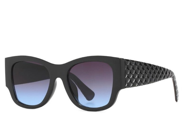 Calanovella Oversized Thick Wide Arm Square Cat Eye Sunglasses UV400
