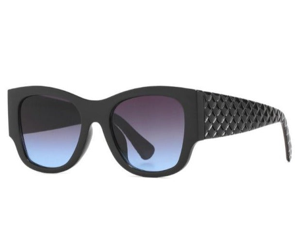 Calanovella Oversized Thick Wide Arm Square Cat Eye Sunglasses UV400