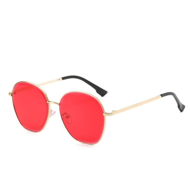 Calanovella Trendy Retro Round Fashion Cool Color Lens Sun Glasses