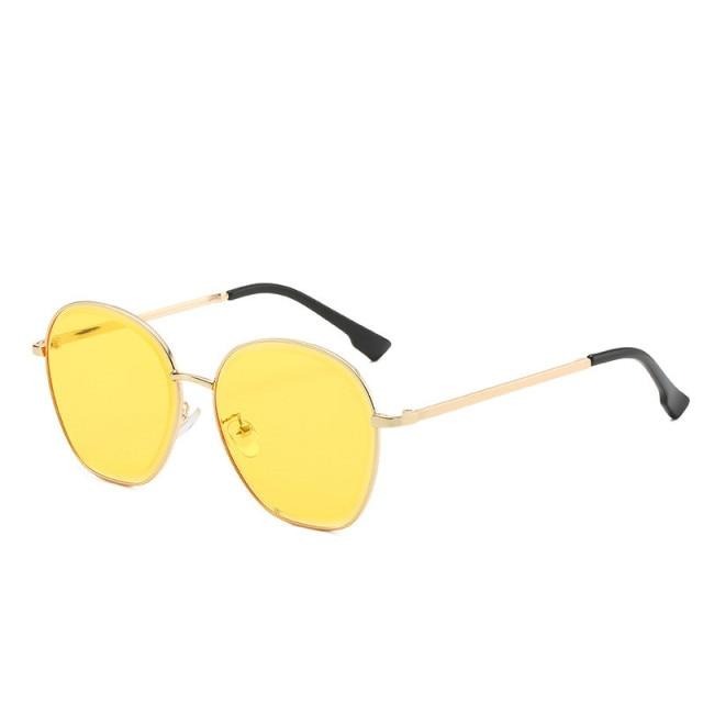 Calanovella Trendy Retro Round Fashion Cool Color Lens Sun Glasses