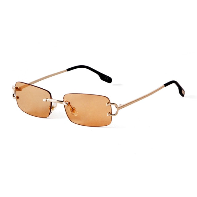 Calanovella Trendy Square Rimless Rectangle Sunglasses UV400