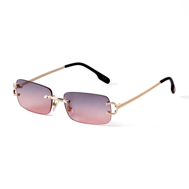 Calanovella Trendy Square Rimless Rectangle Sunglasses UV400