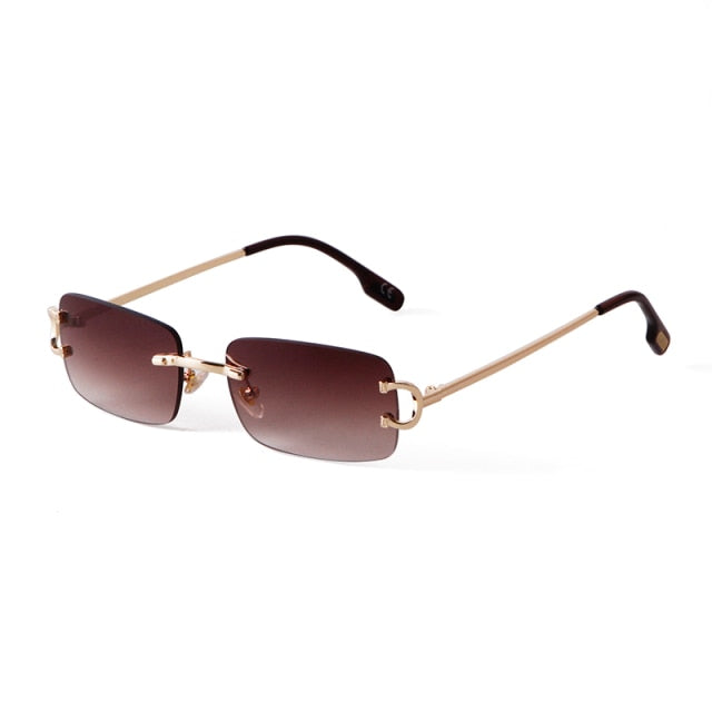 Calanovella Trendy Square Rimless Rectangle Sunglasses UV400