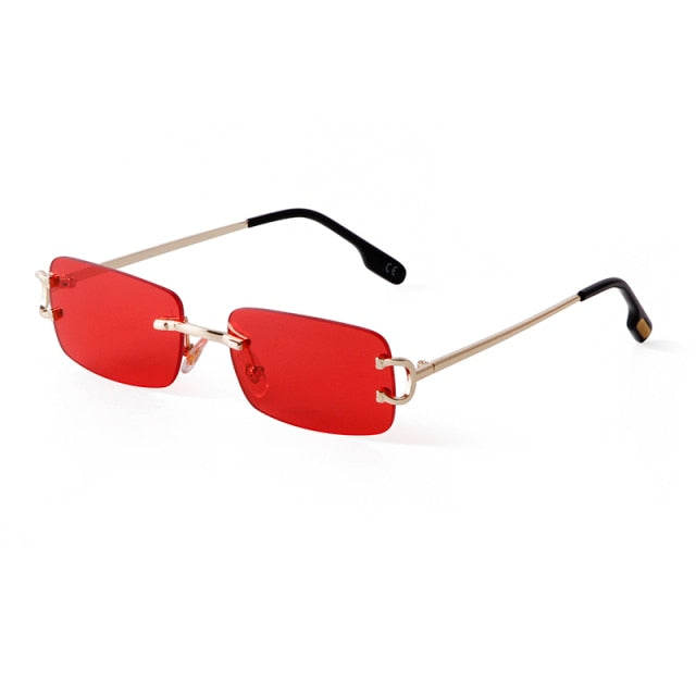 Calanovella Trendy Square Rimless Rectangle Sunglasses UV400