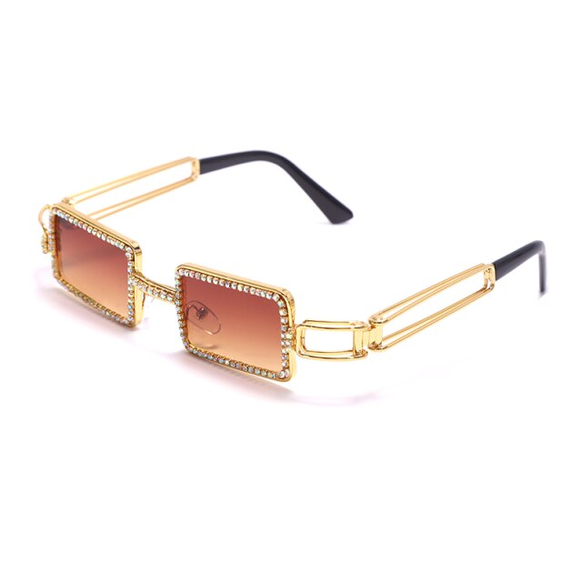 Calanovella Rectangle Diamond Sunglasses Rhinestone Vintage Sunglasses