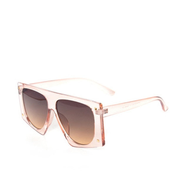 Calanovella Fashion Square Leopard Large Frame Women Sunglasses Simple