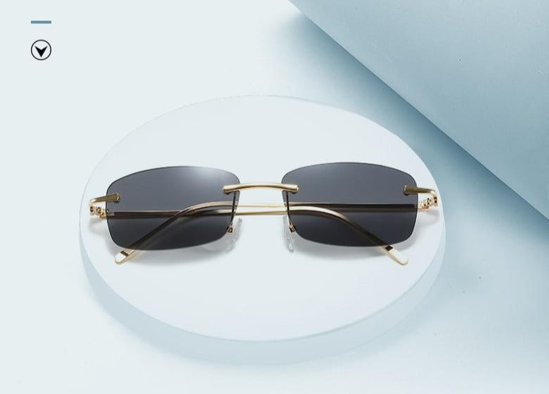 Calanovella Square Rimless Rectangle Sunglasses UV400