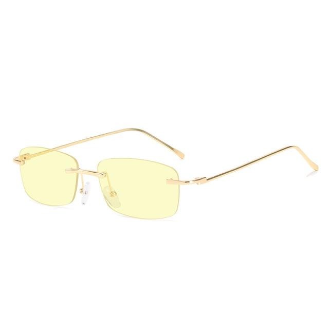 Calanovella Fashion Rimless Square Rectangle Sunglasses Retro Punk