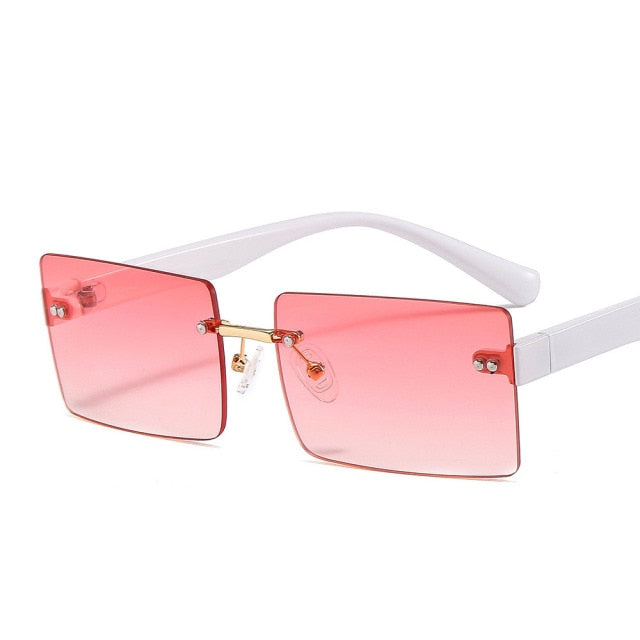 Calanovella Oversized Rimless Sunglasses Women Vintage Brand Designer