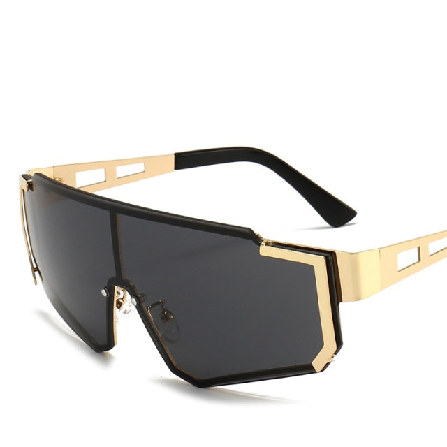 Calanovella Goggle Square Sunglasses Women Luxury Vintage Brand Design Sun glasses Big Frame Mirror Red Purple Eyewear UV400