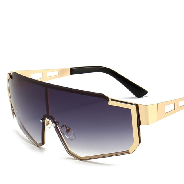 Calanovella Goggle Square Sunglasses Women Luxury Vintage Brand Design Sun glasses Big Frame Mirror Red Purple Eyewear UV400