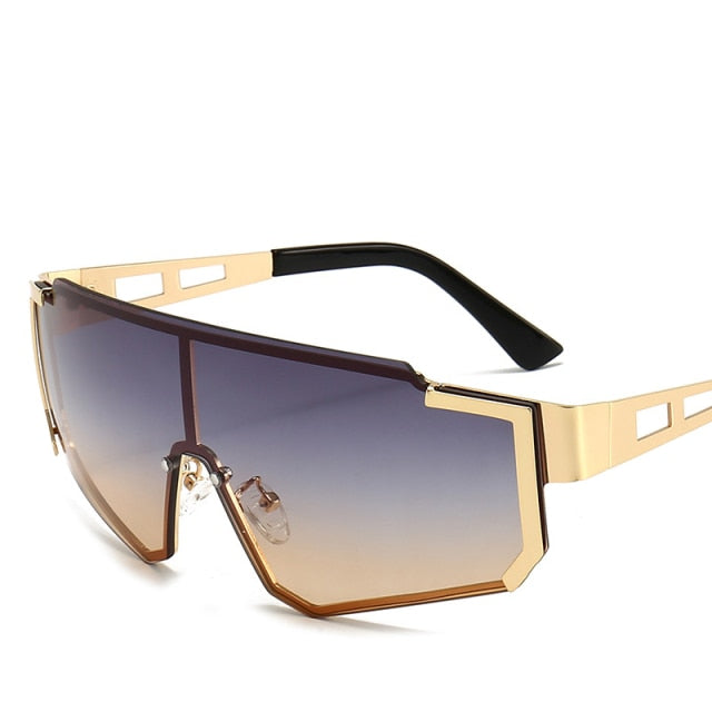 Calanovella Goggle Square Sunglasses Women Luxury Vintage Brand Design Sun glasses Big Frame Mirror Red Purple Eyewear UV400