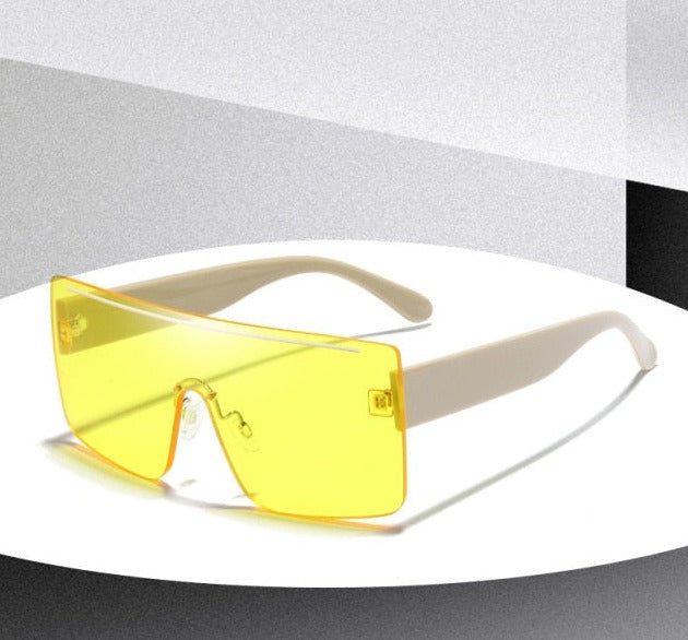 Calanovella Large Shield Square Sunglasses Women Brand Oversized Sun