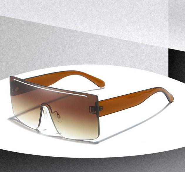 Calanovella Large Shield Square Sunglasses Women Brand Oversized Sun