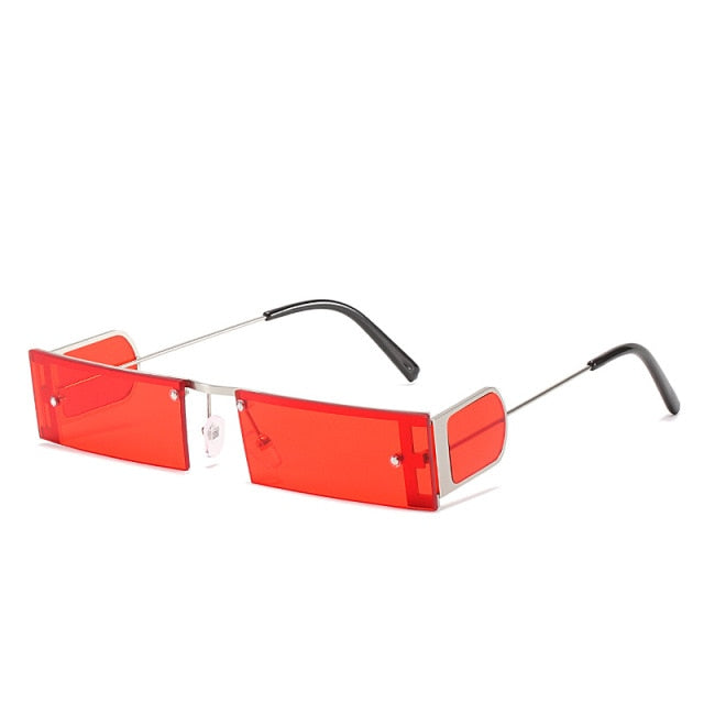 Calanovella Fashion Small Square Women Sunglasses Lady Glass Metal Frame Colorful Rectangle Lens  Women Eyewear UV400 Sun Glasses Shades