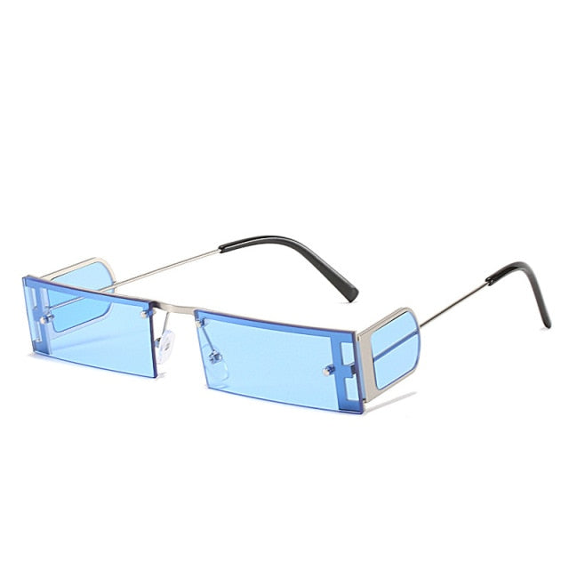 Calanovella Fashion Small Square Women Sunglasses Lady Glass Metal Frame Colorful Rectangle Lens  Women Eyewear UV400 Sun Glasses Shades