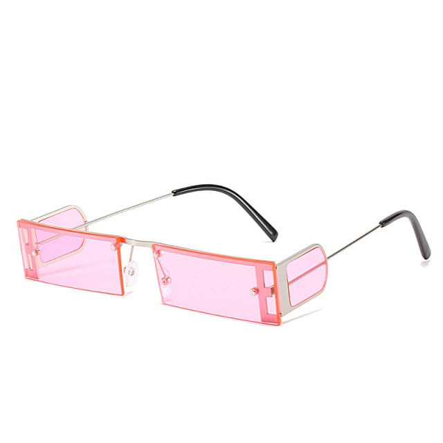 Calanovella Fashion Small Square Women Sunglasses Lady Glass Metal Frame Colorful Rectangle Lens  Women Eyewear UV400 Sun Glasses Shades