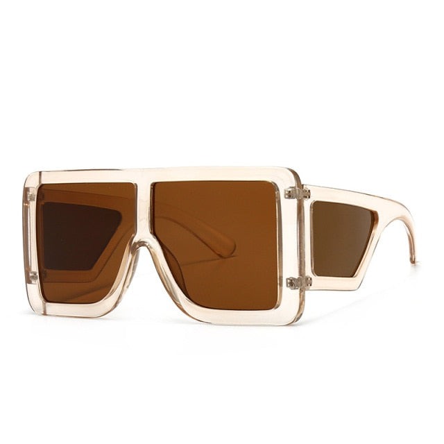 Calanovella Vintage Oversized Square Sunglasses Women Men Retro Big