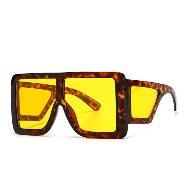 Calanovella Vintage Oversized Square Sunglasses Women Men Retro Big
