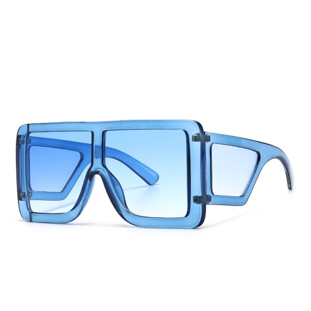 Calanovella Vintage Oversized Square Sunglasses Women Men Retro Big