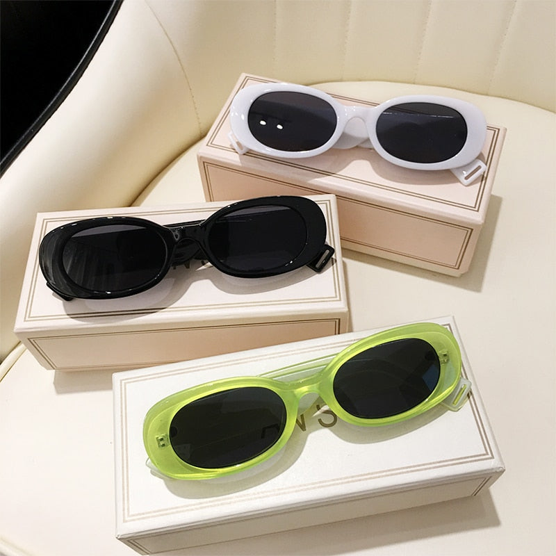 Calanovella Trendy Wide Arm Oval Rectangle Sunglasses UV400