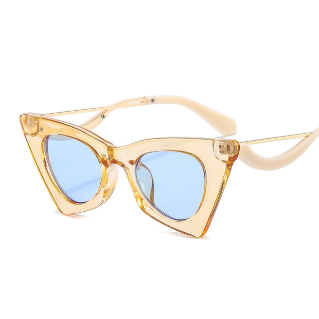 Calanovella Rimless Women Sunglasses Cat Eye Sun Glasses Female Luxury