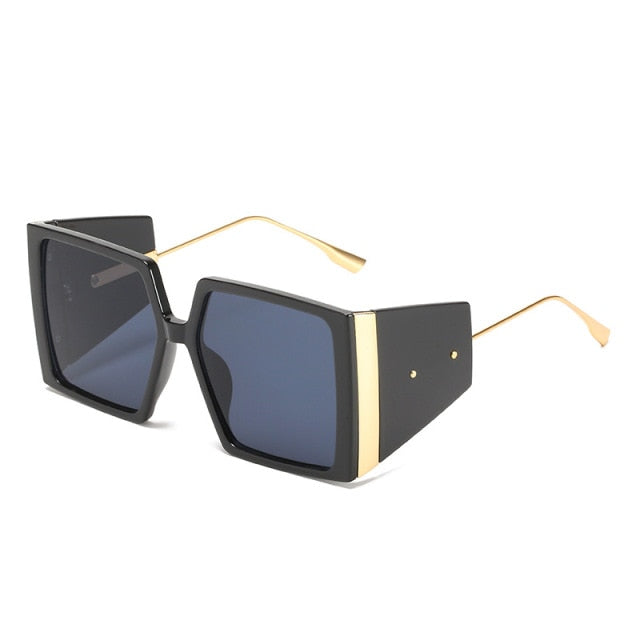 Calanovella Vintage Square Sunglasses Women Luxury Frames Retro Clear Sun Glasses For Men One Piece Oversized Black Shade Gafas Glasses