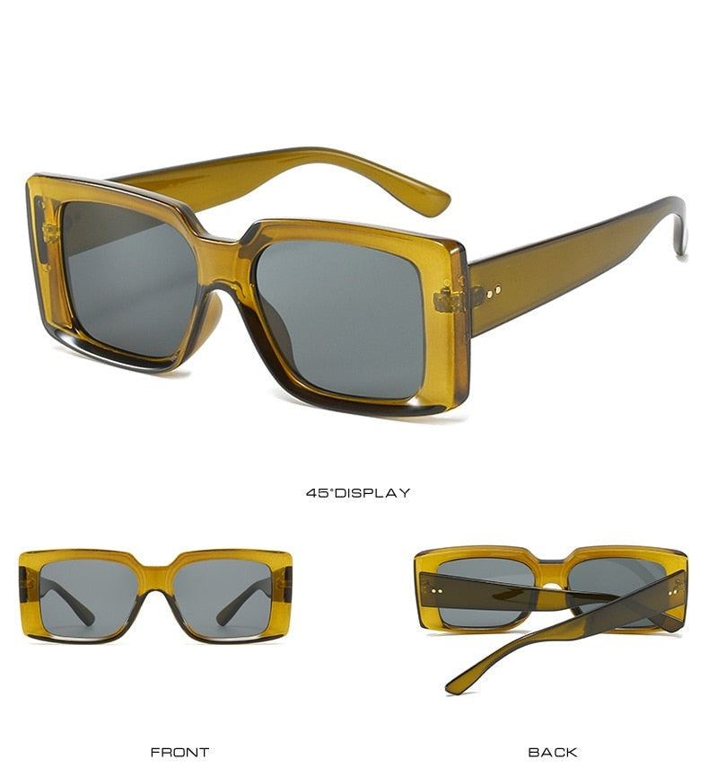 Calanovella Square Sunglasses Women Fashion Retro Gradient Sun Glasses