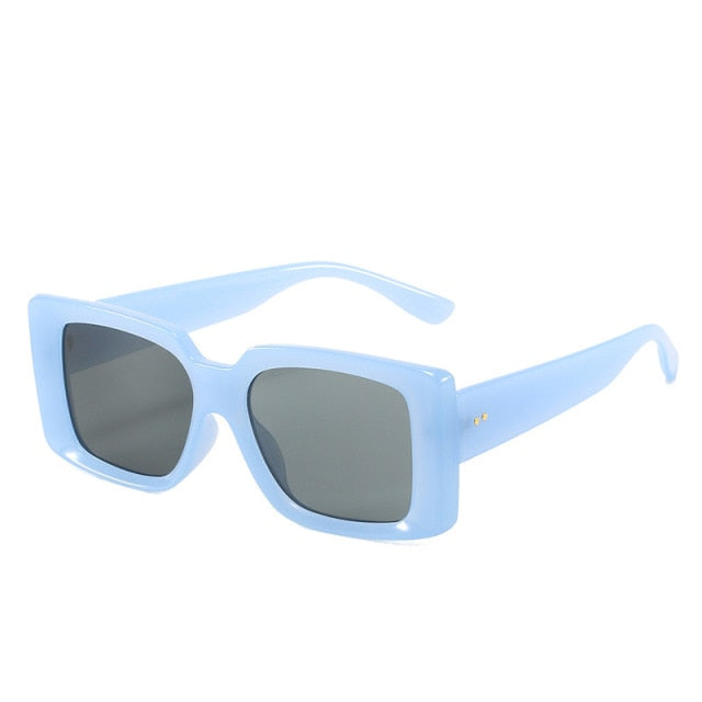 Calanovella Square Sunglasses Women Fashion Retro Gradient Sun Glasses Men Blue Small Frame Glasses Rectangle Vintage Eyewear UV400