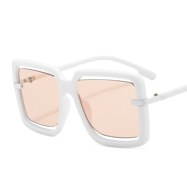 Calanovella Oversized Square Sunglasses Women Hollow Luxury Frame