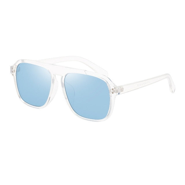Calanovella Rivets Oversized Square Sunglasses Women Retro Clear