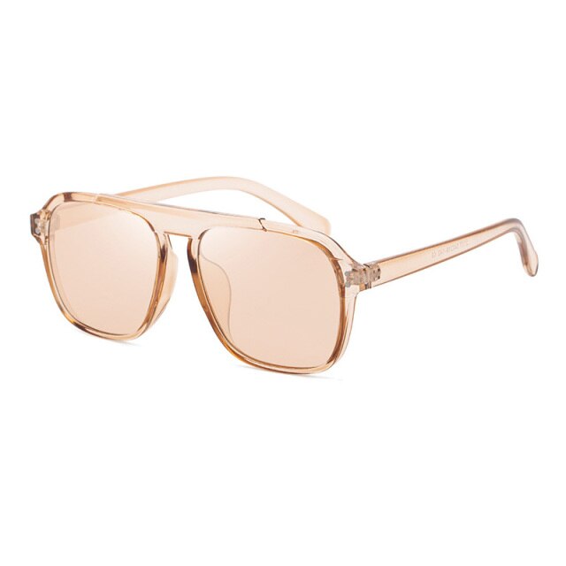 Calanovella Rivets Oversized Square Sunglasses Women Retro Clear
