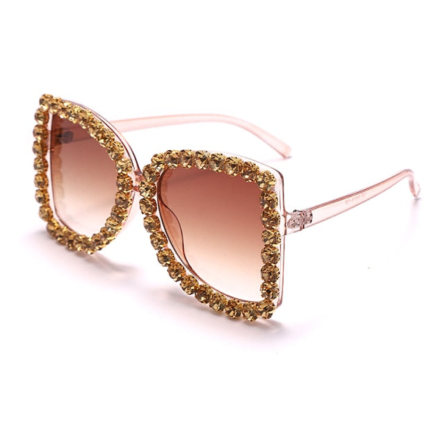 Calanovella Sunglasses Women Oversized Diamond Designer Sun Glasses