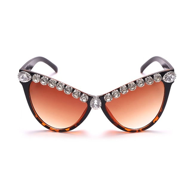 Calanovella Cat Eye Diamond Sunglasses Women Female Luxury Sunglasses