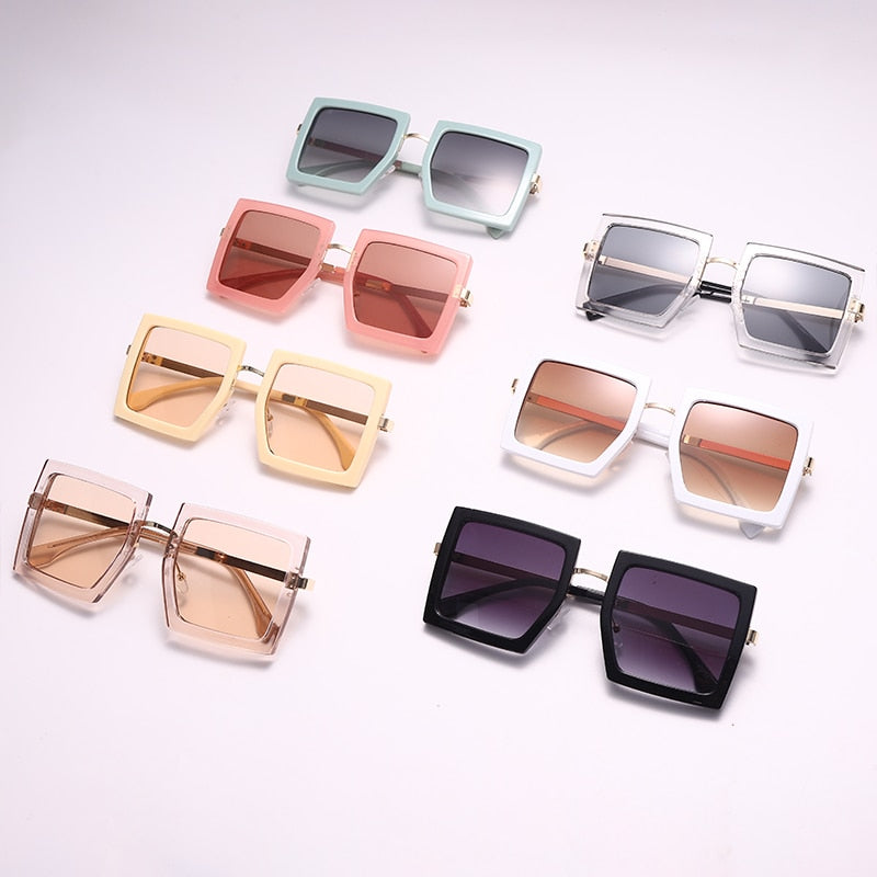 Calanovella Large Square Vintage Retro Sunglasses UV400