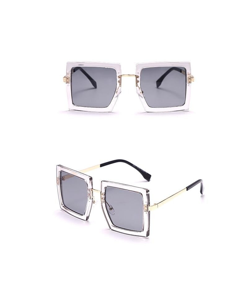 Calanovella Large Square Vintage Retro Sunglasses UV400