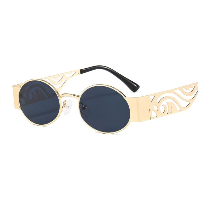 Calanovella Round Vintage Sunglasses Women Men Trendy Small Retro Brand Design Green Gradient Lens Sun Glasses For Female Eyewear UV400
