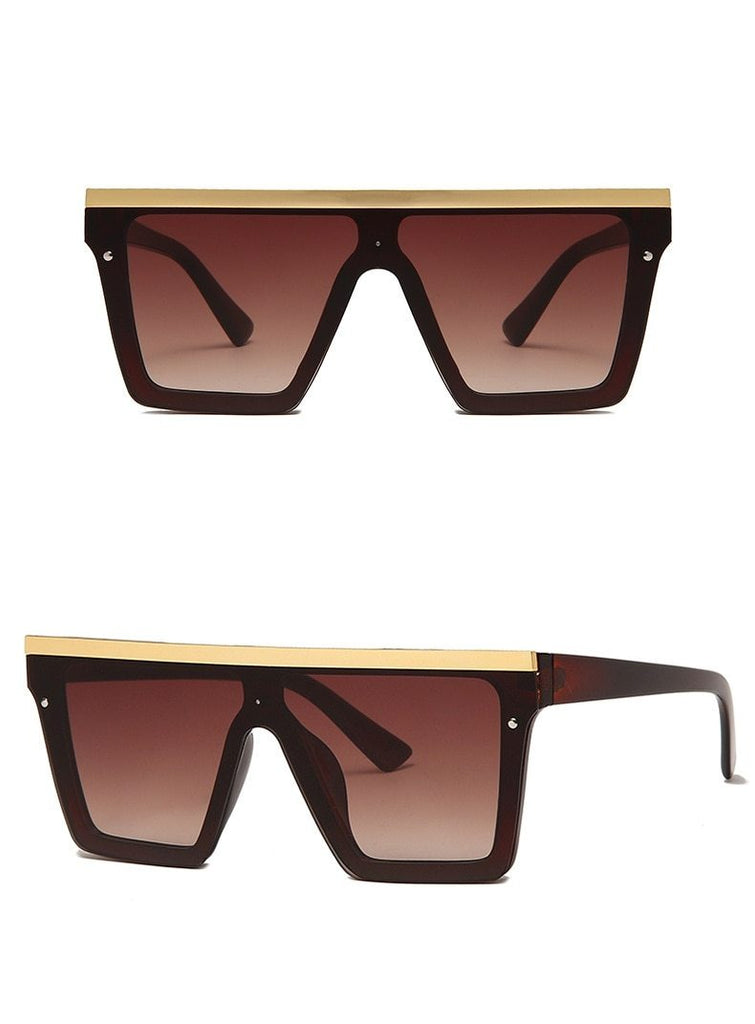 Calanovella Trendy Flat Top Square Sunglasses Designers Fashion