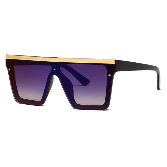 Calanovella Trendy Flat Top Square Sunglasses Designers Fashion Gradient Shades UV400