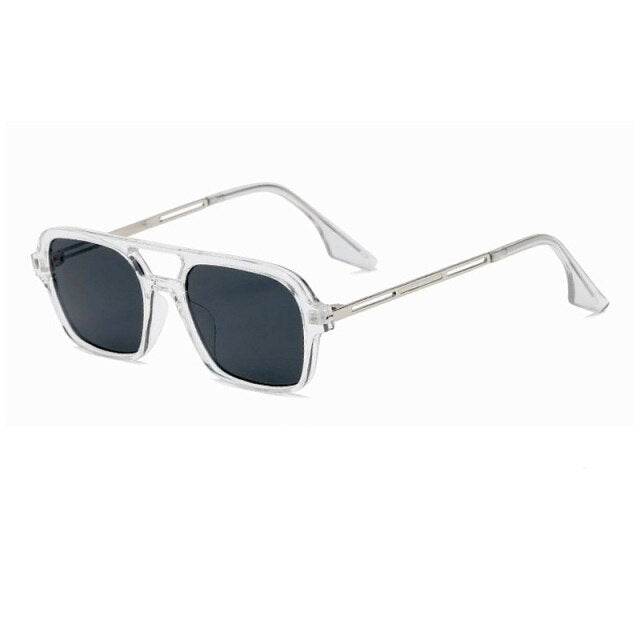 Calanovella Fashion Double Bridges Cool Square Sunglasses Tinted Ocean