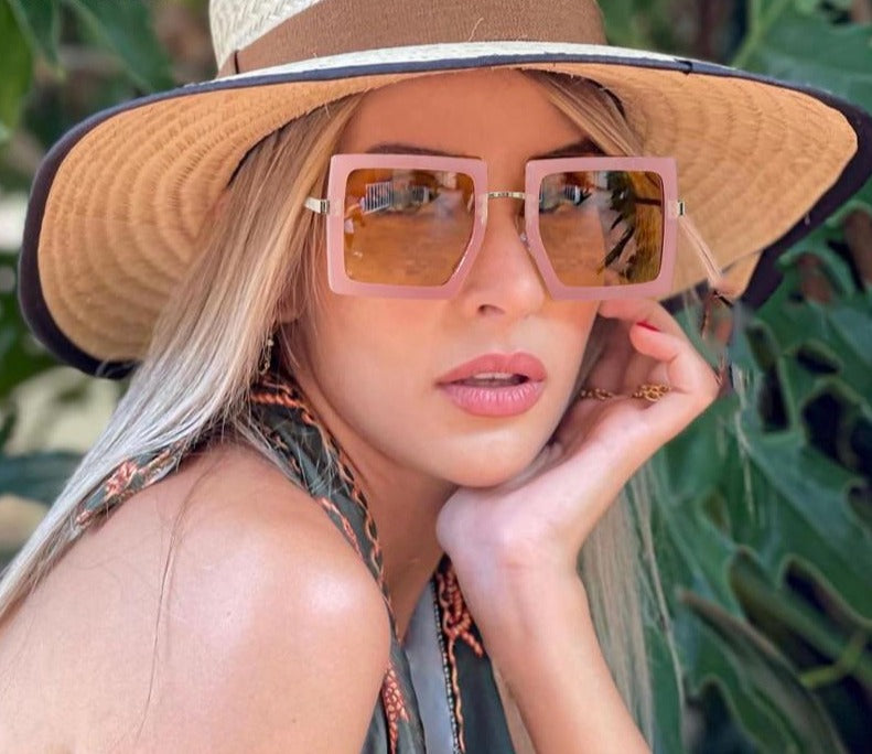 Calanovella Large Square Vintage Retro Sunglasses UV400