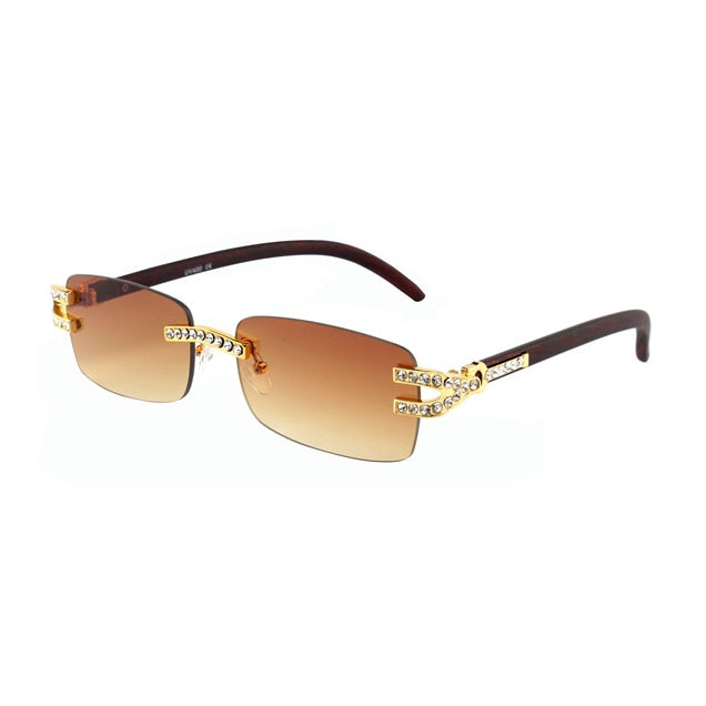 Calanovella Crystal Rimless Rhinestones Sunglasses UV400